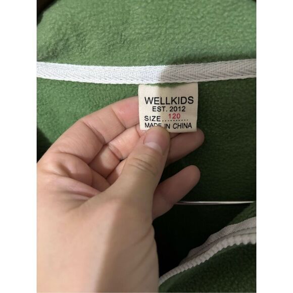 NWOT Well Kids Size 5T Green White Blue Colorblocked Full Zip Jacket Coat - Picture 2 of 3